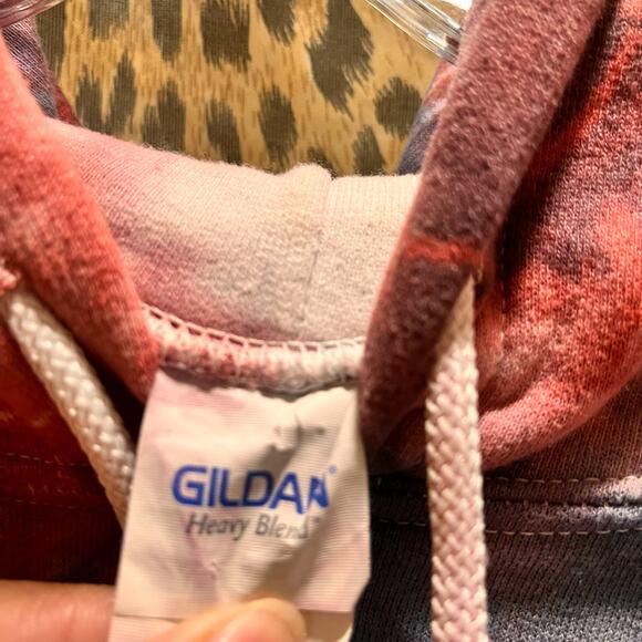 Gildan Hoodie Sweatshirt Large Crop Tie Dye Pullover Multi-color small - Picture 7 of 9